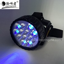 Charging led purple scorpion lamp head with purple light headhead wearing purple scorpion lights flashlight