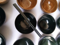 Live Magnetic Nourishing Yan Pure Natural Ink Green Jade Qi Lian Jade Bowl Chopsticks Black Green Jade Purifying Health Care Jade Cutlery Jade Pendulum