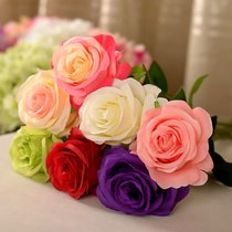 Simulation rose single fake flower living room bedroom decoration eternal flower placed on the floor plastic silk flower dried flower