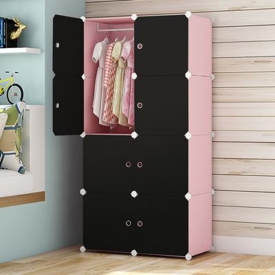Childrens wardrobe baby simple cloth wardrobe home bedroom save space girls cartoon plastic storage storage cabinet