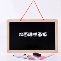 Double-sided small blackboard whiteboard hanging wall magnetic message drawing board Childrens Home Office teaching chalk writing board