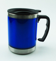 Double stainless steel cup (outer plastic) mug with lid Thermos mug mouth Cup