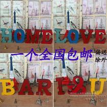 DIY creative American country retro old wooden letter ornaments Bar shop window shooting props