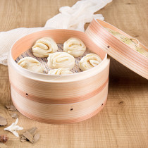 Jiashiku household steamer Xiaolongbao deepened fir bamboo steamer steamer steamer steamed bun steamer manual steamer steamer grid