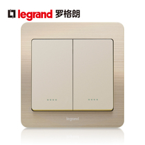 Rogrand tcl switch socket panel Yiden fine gold pattern two open dual control with fluorescent bipolar power supply Type 86