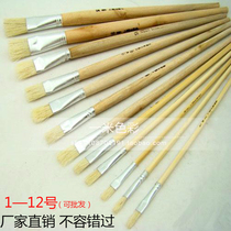 Ordinary white rod Shanghai raw flower bristle oil painting pen Gouache acrylic brush Industrial stroke Paint pen row pen row brush