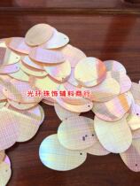 28 * 38mm color yellow check water drop sequin egg-shaped pattern surface hanging piece DIY earring sequin material accessories