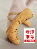 Dance practice shoes soft-soled shoes young childrens canvas two-bottom leather head cat claw shoes red ballet shoes body shoes