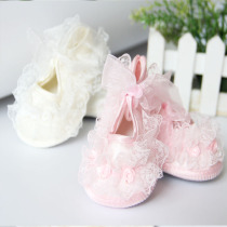 Female Baby Lace Princess Cloth Shoes Softsole Shoes Freshmen 0-1 Year Old 3 Months 6 Shoes Baby Spring Summer And Autumn Slim