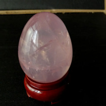 Water jade ice spirit natural pink crystal egg play pink crystal raw stone hand handle ornaments Starlight powder anger management egg