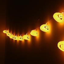 Halloween LED Jack-o-lantern string 16 pumpkins Bar hotel ghost festival decoration scene layout supplies