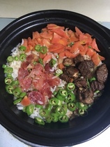 Yang name-yu yellow braised chicken rice special small number Ming fire high temperature resistant dry burning Han style ceramic double-ear shallow saucer casserole bowls