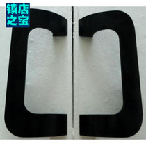 Frameless glass door handle Modern simple black wooden door armrest Framed door sliding door handle Solid aluminum