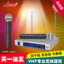 Lane Rhine Professional V-segment wireless one-to-two microphone KTV conference performance handheld microphone head wearing collar clip