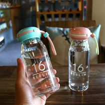 South Korean macaron stained glass cup transparent with lid with tea sepad trendy male and female portable water glass heat resistant