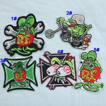 Heart embroidery YD07 animated cartoon motorcycle explosive eyeball punk rock mouse Fink rubber cloth