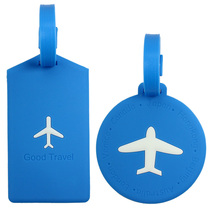 Silicone Round Square Abroad Baggage Card Cartoon Checked boarding Boarding Pass board PVC Luggage Tie Rod Sign