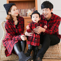 Autumn clothing 2016 new pro-sub-clothing male and female childrens checkered mother and daughter a family of three