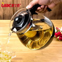 Lilac teapot filter glass heat-resistant large capacity flower teapot tea cup pot stainless steel bubble teapot appliance set