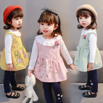 2021 new girls foreign style clothes 2 a 3 year old female baby autumn clothes out of the clothing children autumn three sets tide