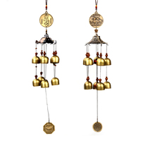 Juyuanpai Fengshui alloy double-layer wind chime pendants Bell living room ornaments home decoration crafts copper bell furnishings