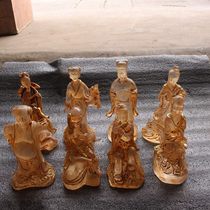 Nepal unearthed gold crystal Eight Immortals Crossing the Sea statue ornaments
