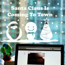 Snowman wall stickers Christmas window stickers Window stickers Snowflake stickers Christmas decoration decoration Glass stickers