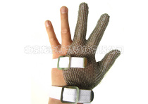 Steel wire gloves Three-finger cutting special cutting bed protective gloves 304 stainless steel anti-cutting gloves Metal gloves