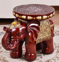 Southeast Asian imitation wood furniture thai handmade wood carving small elephant stool sofa short stool door hall solid wood elephant changing shoes stool