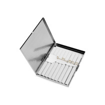 Portable stainless steel cigarette case glossy Simple Mens cigarette case 9 cigarette case