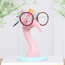 Creative personality glasses shelf ins cute Flamingo ornaments Nordic TV cabinet window study decoration gifts