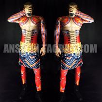 Bar nightclub male singer DJ GoGo 3D fake muscle fake abs Chinese style dragon robe theme party costume