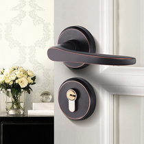 American retro ceramic door lock split lock interior lock European black red bronze door lock bedroom door wooden door lock