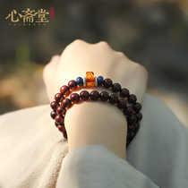 Xin Zhaitang (first heart) Indian chicken red sandalwood old sandalwood Wen play Buddha beads handstring jewelry female