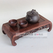 Chicken winged wood base rectangular crafts ornaments base wood carving seat purple sand pot wooden support stone base