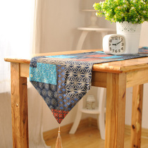 National Wind Table Flag Cotton Hemp Table Cloth Flag Bed Dining Mat Chinese Imitation Antique Flow Su Table Flag Bed Flag Large Dining Mat Zen