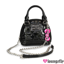 Loungely x Hello Kitty fashion embossed lacquered leather butterfly knot dome inclined backpack