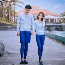 Korean new jellyfish clothes female split sunscreen long-sleeved trousers floating suit zipper slim couple diving suit swimsuit