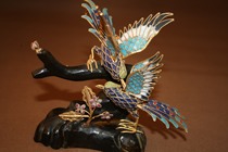 Old bronze tire silk old cloisonne hummingbird bird does not cut the price of bird ornaments (2#)