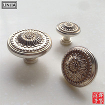 Ancient silver European antique antique retro wardrobe cabinet door drawer round handle handle simple furniture pastoral handle 1192
