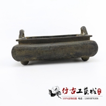 Antique antique copper incense burner collection copper pure copper Daming Xuande Furnace ornaments old incense burner rectangular package pulp good