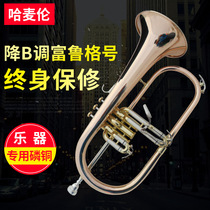 Hamelenfruger trumpet B-down musical instrument Surface electrophoresis gold trumpet musical instrument Professional playing musical instrument