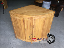 Chinese style all solid wood side cabinet Cabinet Cabinet fan type storage cabinet sliding door cabinet