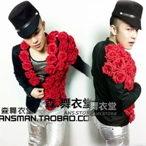 Rihanna the same bar male singer DS Love Season super realistic Red Rose Court suit costume