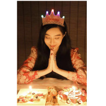 Childrens baby princess crown with lamp cap Party party Electronic lamp Prince hat Birthday star birthday hat