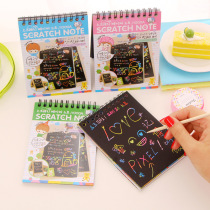 Japanese and Korean stationery scraping color constellation girl DIY coil graffiti notebook notebook with pen