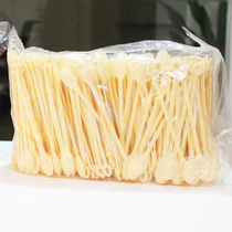 Disposable Plastic Coffee Spoon Hot Drink Spoon Honey Tasting Spoon Office Yellow Stirring Small Spoon 500