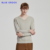 BLUE ERDOS Mens WORSTED V-neck MENs Knitted Pullover B185D0006