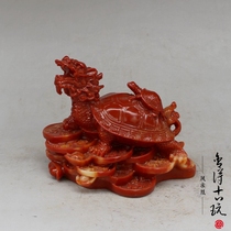 Imitation Ancient Fine Sculpture Shoushan Stone Strokes The Dragon Turtle Ancient Play Collection Handlebar Pieces Handicraft Decoration Pendulum Opening Gift