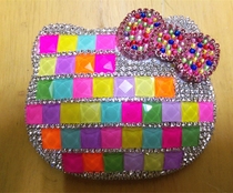 Small mirror with diamonds Rhinestone Makeup mirror with diamonds Bow with diamonds Portable diamond mirror with diamonds